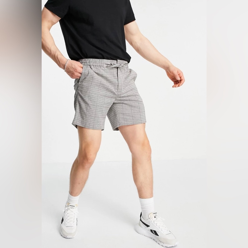 Topman Skinny Houndstooth Check Shorts W 34